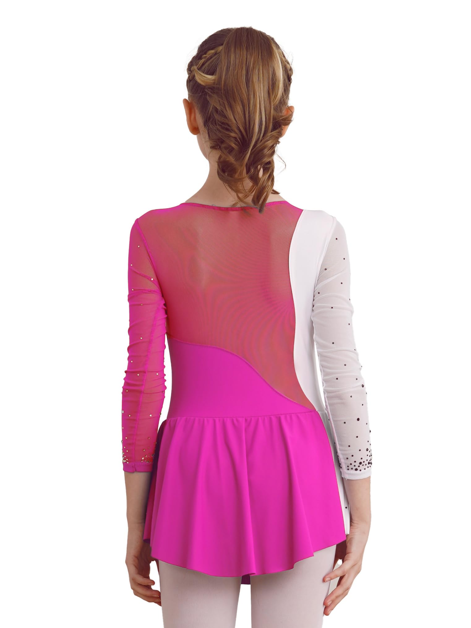 Freebily Vestido de Danza para Niña Maillot de Manga Larga con Brillante Leotardo Gimnasia Rítmica Maillot de Patinaje Competición Traje de Baile — view 2