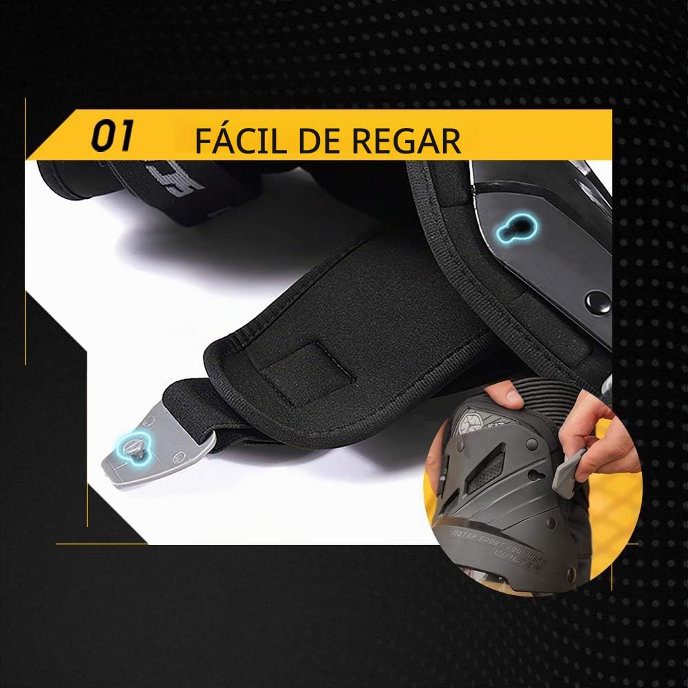 Scoyco 4 Protectores de Rodilla para Motocicleta Antideslizantes con blindaje CE protección para Deportes de Potencia Equipo de protección para Motociclismo
