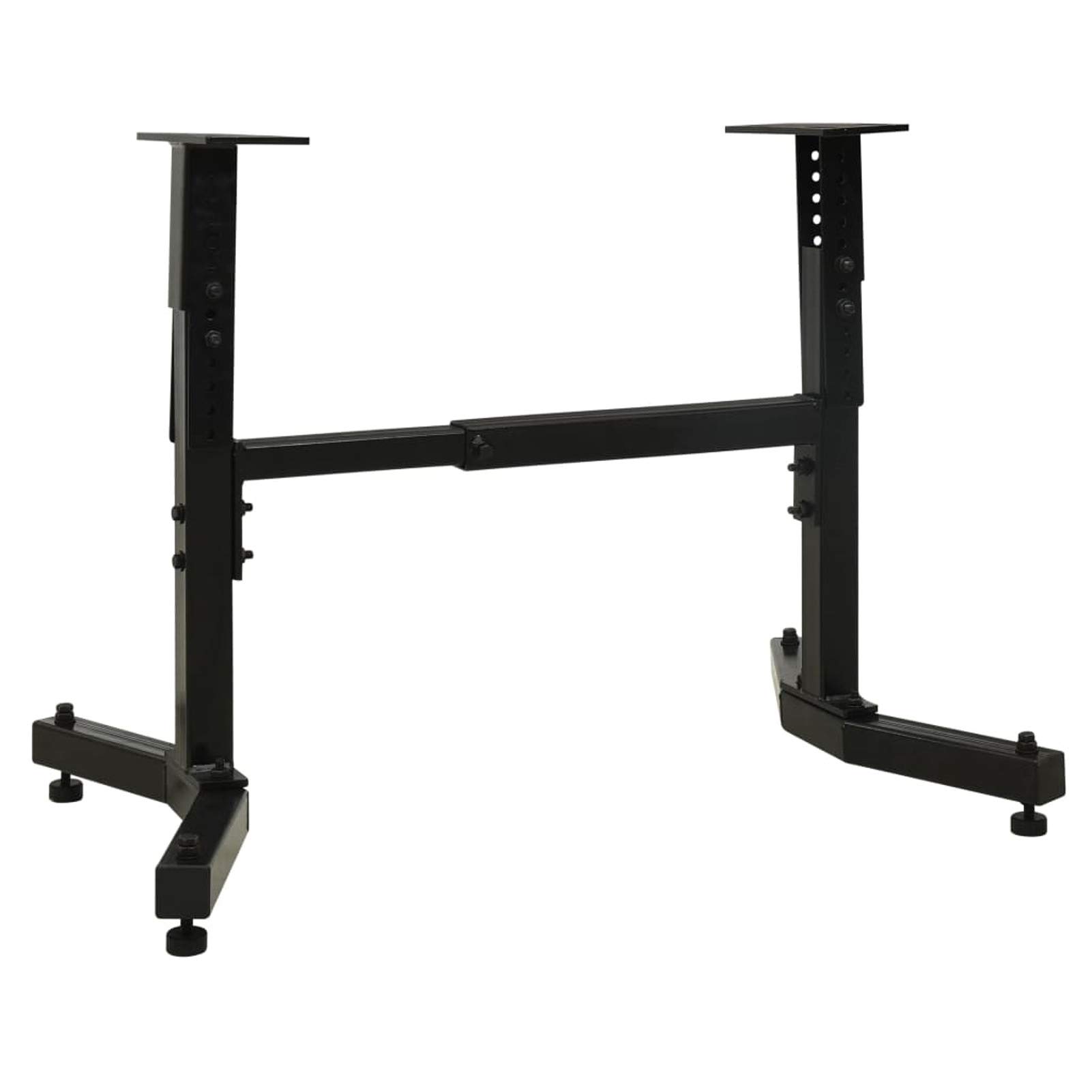 Tidyard Universal-Ständer für Drehmaschinen Drehbankständer Höhenverstellbar Längenverstellbar Stahlständer Maschinenständer Maschinen Gestell Untergestell Maschinentisch 215 x 110 mm Schwarz Stahl