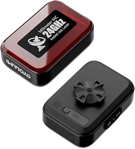 Miniatura 8 de Luz trasera de radar para bicicleta con detección de radar de 24 GHz, detección activa de alerta y freno, visibilidad de 1,640.4 ft, 5 modos para