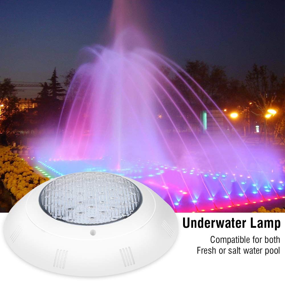 Fabater Podwodne Oświetlenie Basenowe LED o Mocy 18 W z Pilotem, 7-kolorowa Lampa Basenowa RGB, Wodoodporne Oświetlenie Zanurzeniowe IP68 do Basenu, Spa, Stawu, Fontanny, Wielokolorowe z