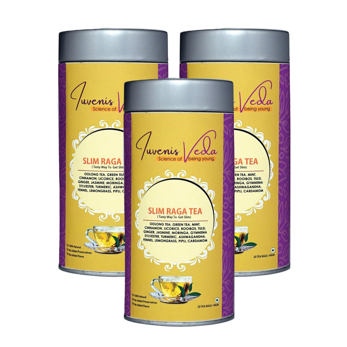 Iuvenis Veda Slim Raga Tea - 3 Packs, Total 60 Tea Bags (B0CQMC1CT4) Amazon Price History, Amazon Price Tracker