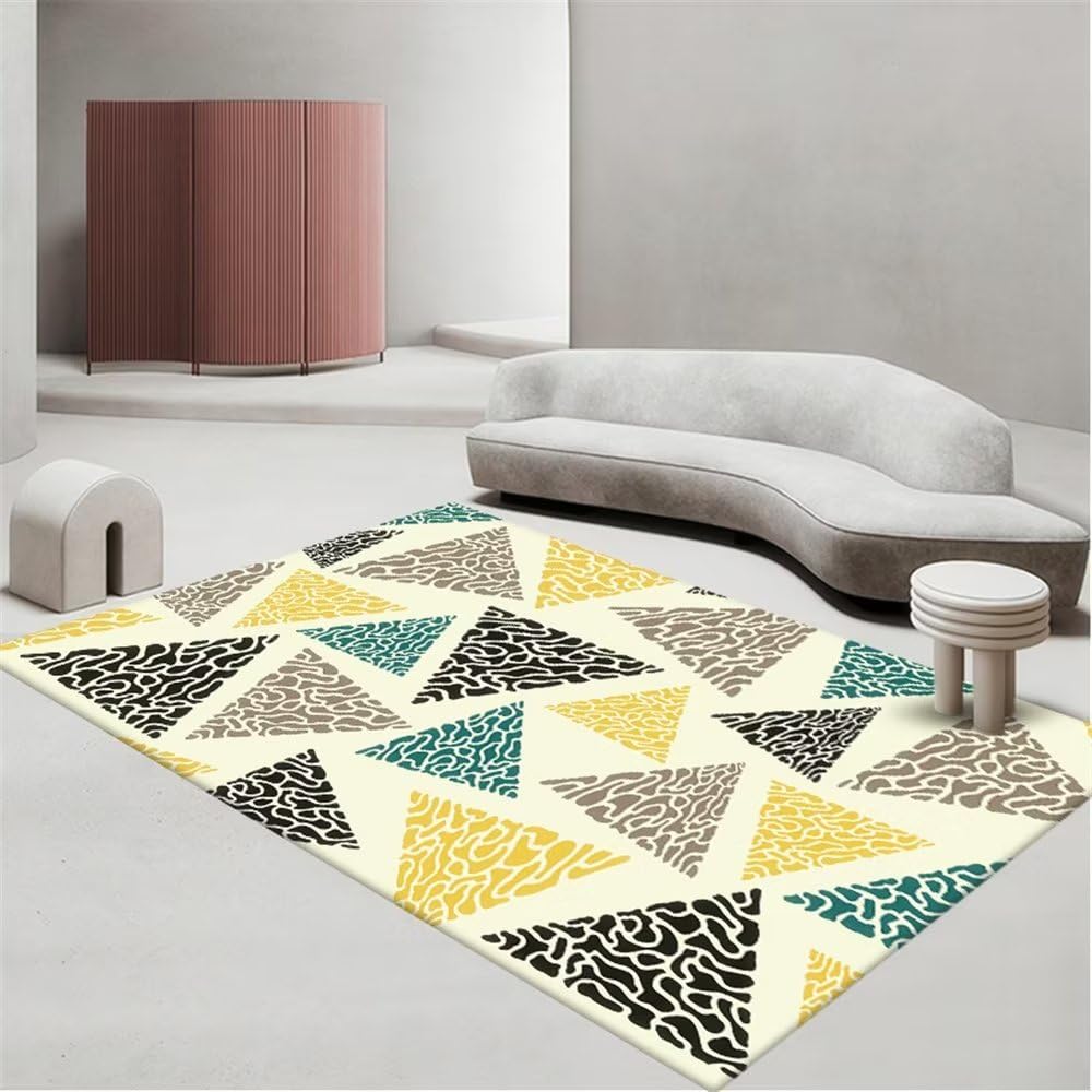 Tapis sol gamer antidérapant jaune 180x250cm grand confort pour ado fille