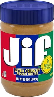 Jif Extra Crunchy Peanut Butter, 16 Ounces (Pack of 12)