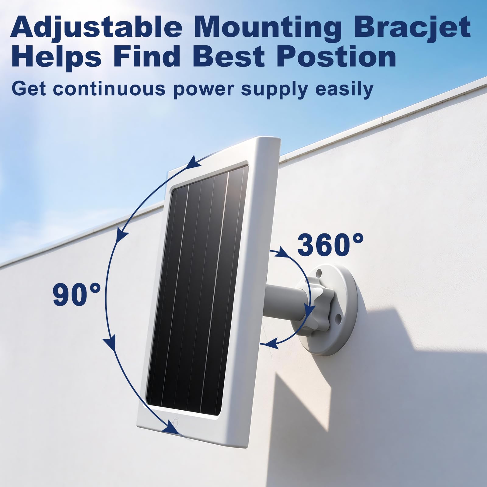5-W-Solarpanel für Ring Spotlight Cam Plus/Pro und Stick Up Cam Akku, Solarladegerät für Ring Cam mit Kontrollleuchte, 4 m Kabel, IP66-Schutzart, USB-C- und DC-Anschlüsse (2 Packungen)
