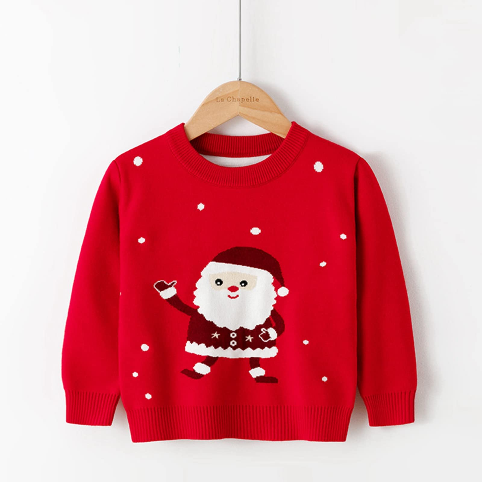 Mädchen Jungen Weihnachtspullover Kinder Langarm Gestrickt Sweater Pullis Strickpullover Kleinkind Herbst Winter Baumwolle Strickjacken