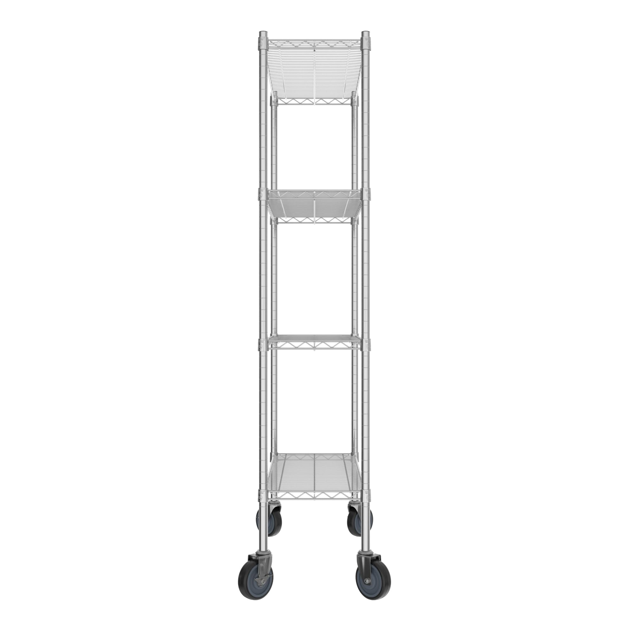 QUIET BOOK Commercial NSF Listed Chrome Mobile Wire Shelving Kit 14