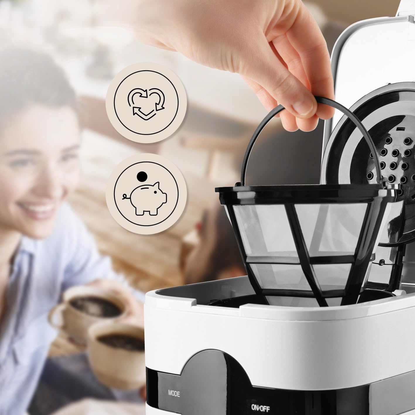 Barista Cafetera de filtro con jarra térmica, máquina de filtro con pantalla táctil y función de temporizador, cafetera con filtro permanente y 900 W, depósito de agua de 1,25 litros para 8 tazas de