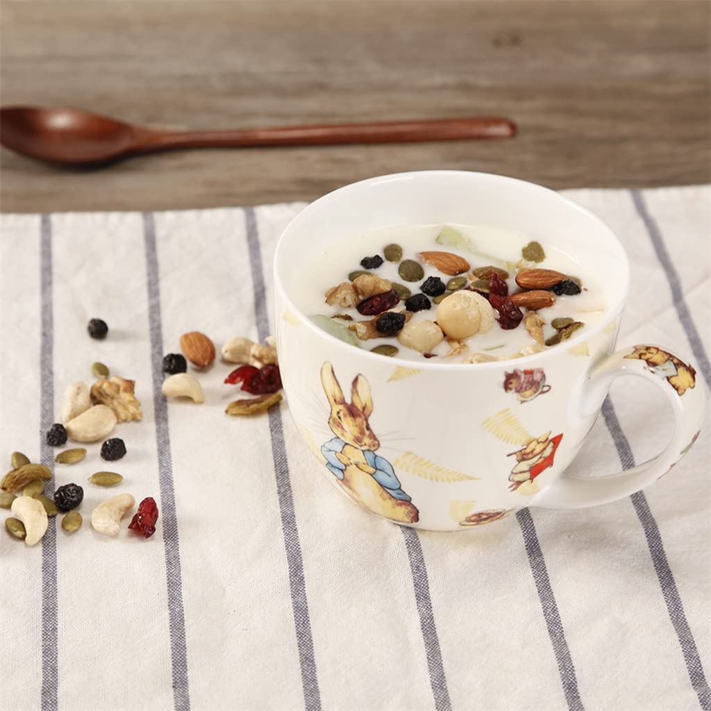 Duży Kubek Kawy z Kreskówką Królik Ceramiczny Kubek Mleka Porcelanowy Kubek Herbaty Piękny (D 700ML)