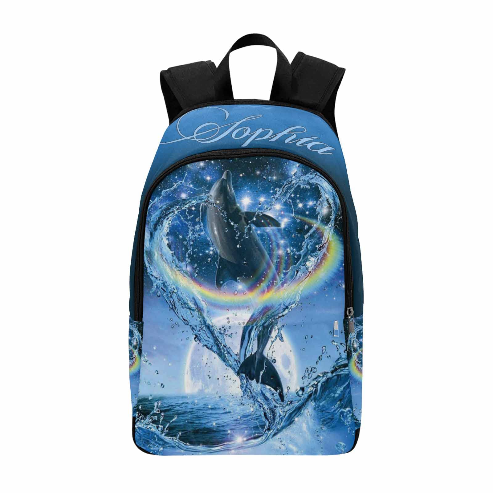 Custom Sun with Lion Canvas Lightweight Backpack Schoolbag Travel Rucksack Casual Daypack