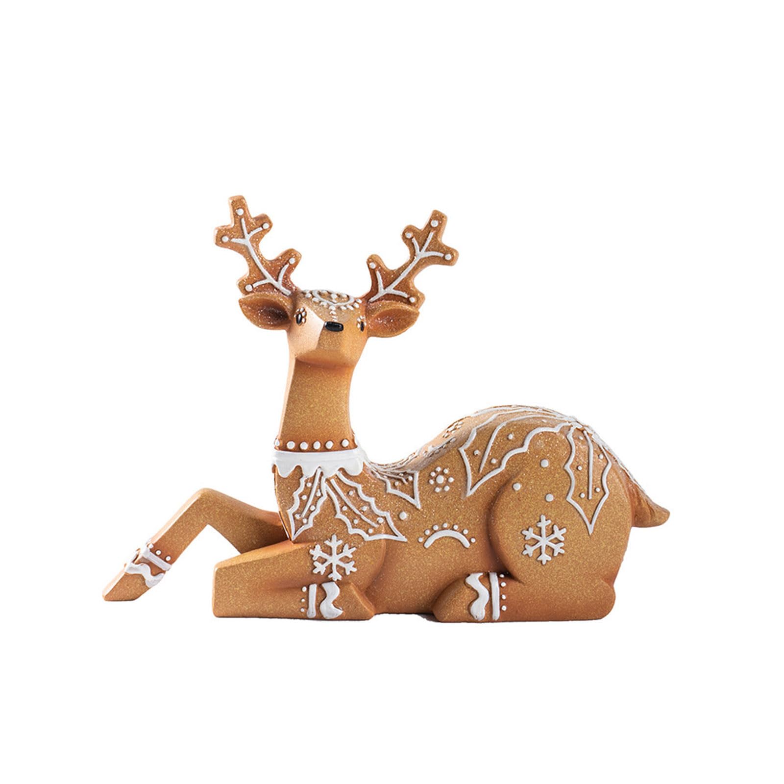 Tsophreniq Reindeer Statue Christmas Ornament Resin Crafted Sculpture for Tabletop Garden Party Centerpiece Decor Christmas Mantels Decoration