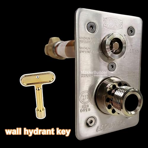 Miniatura 8 de P1300-PART-13-KEY Llave de boca de actualización para llave de grifo de agua ZURN para válvulas de hidrante y grifos de pared (cobre brillante)