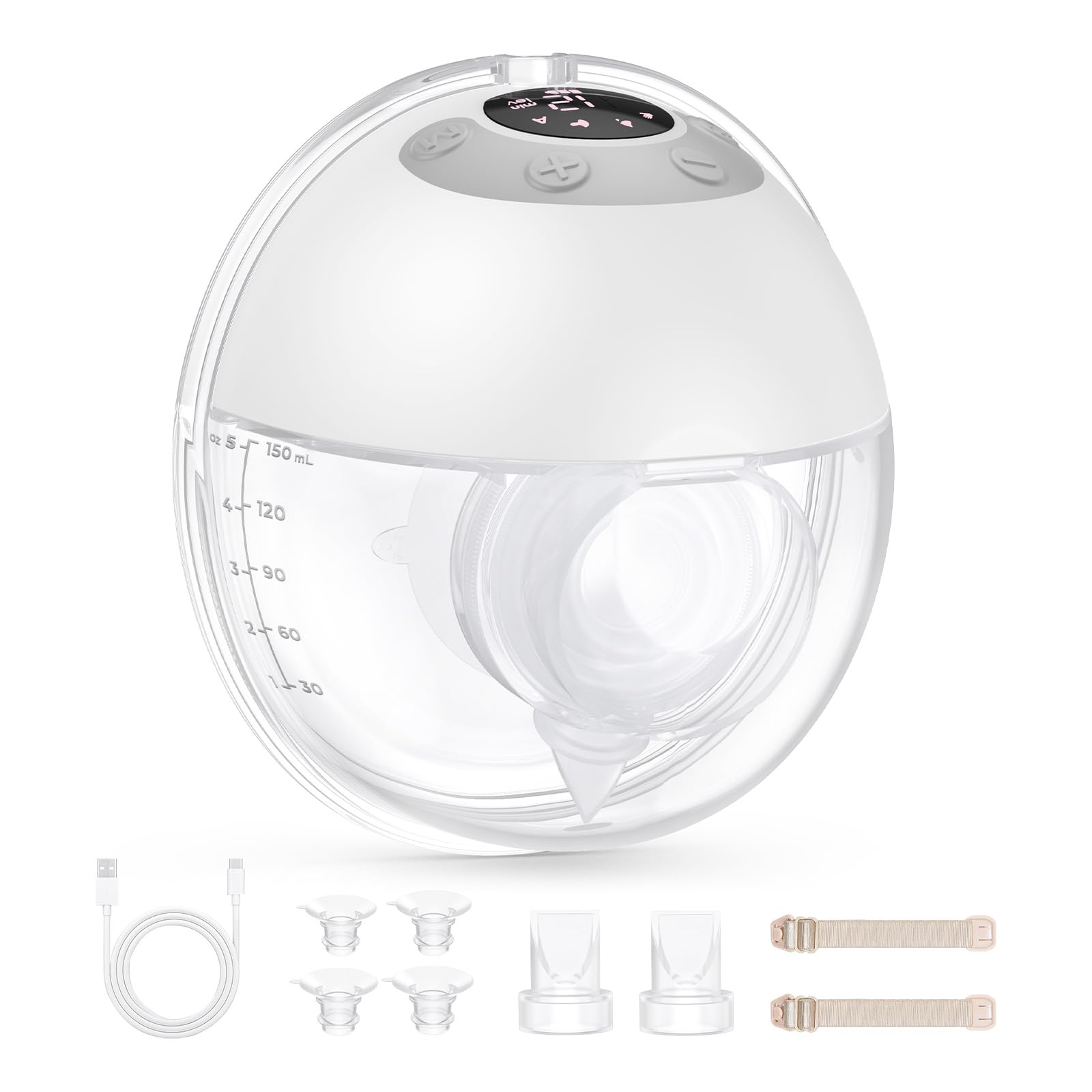 Haokoo Milchpumpe Elektrisch Freihändig - 201g BPA-frei Elektrische Milchpumpe Tragbar, Auslaufsicheres Upgrade, 3 Modi und 12 Stufen, 2 Stück