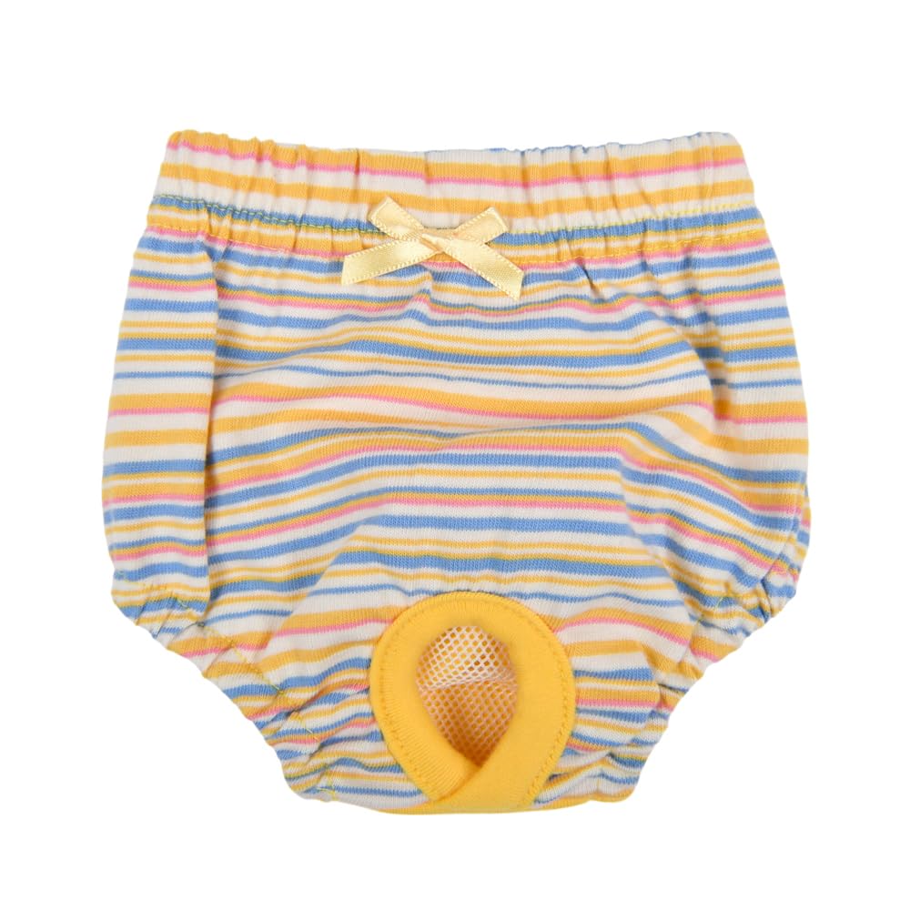 Culotte sanitaire pour chien MELINE Jaune M pour stopper les fuites des chaleurs