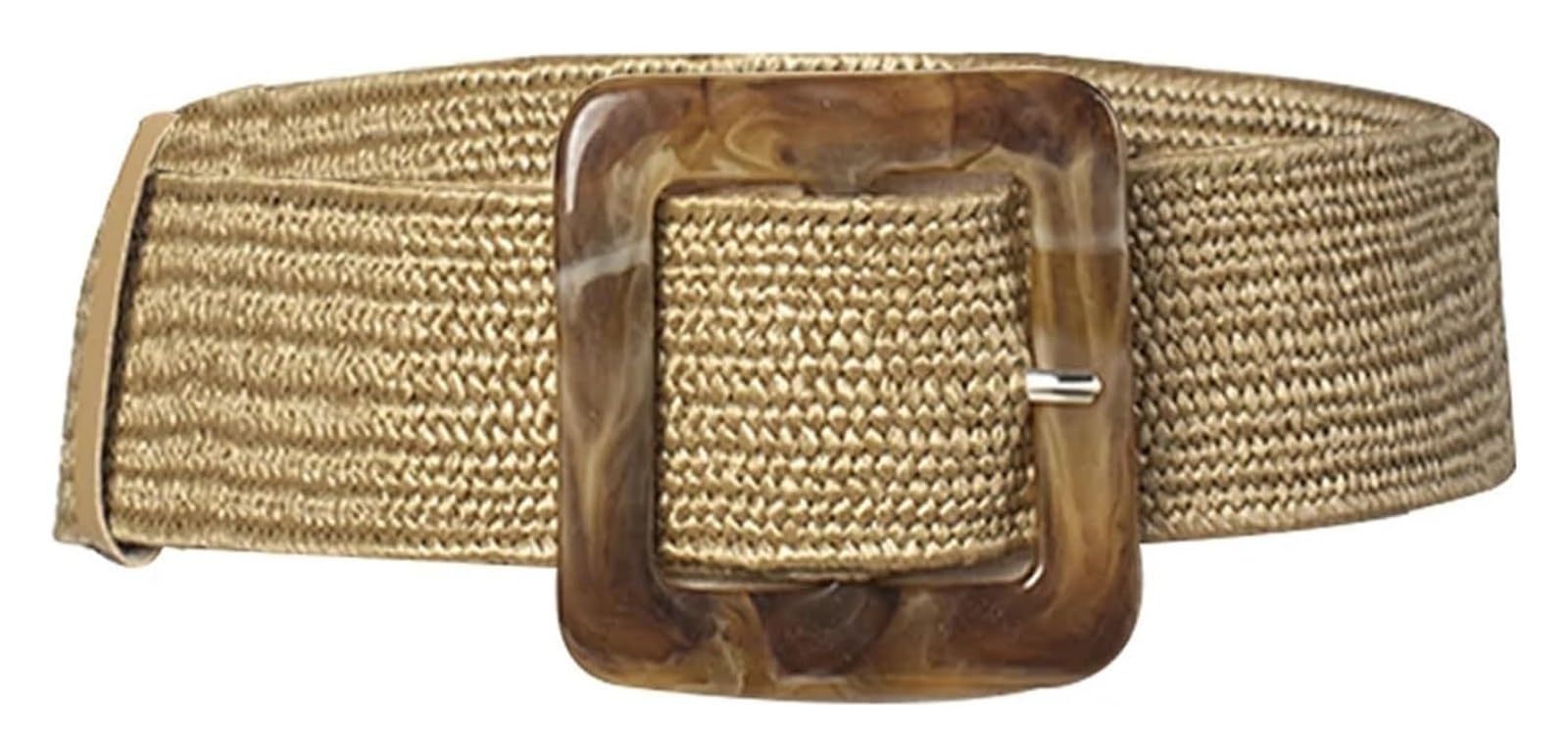 YRTHFJTJ Elasticated Belt,Straw Woven Waist Belt Women Straw Woven Waist Belt Elastic Retro Waistband Wide Braided Stretching Dress Belt(Khaki)