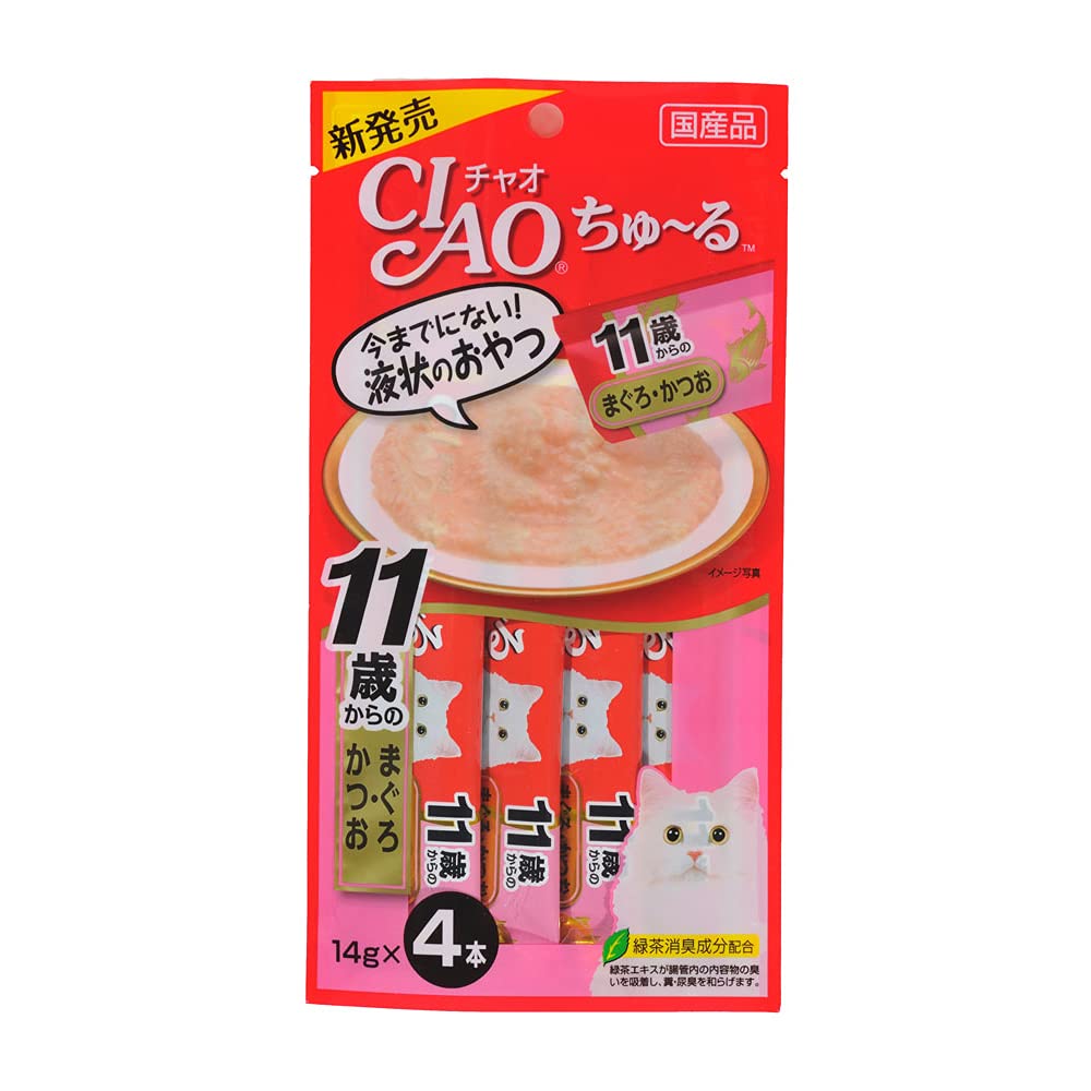 Amazon.co.jp: CIAO ちゅ～る 11歳からのまぐろ・かつお 14g×4本