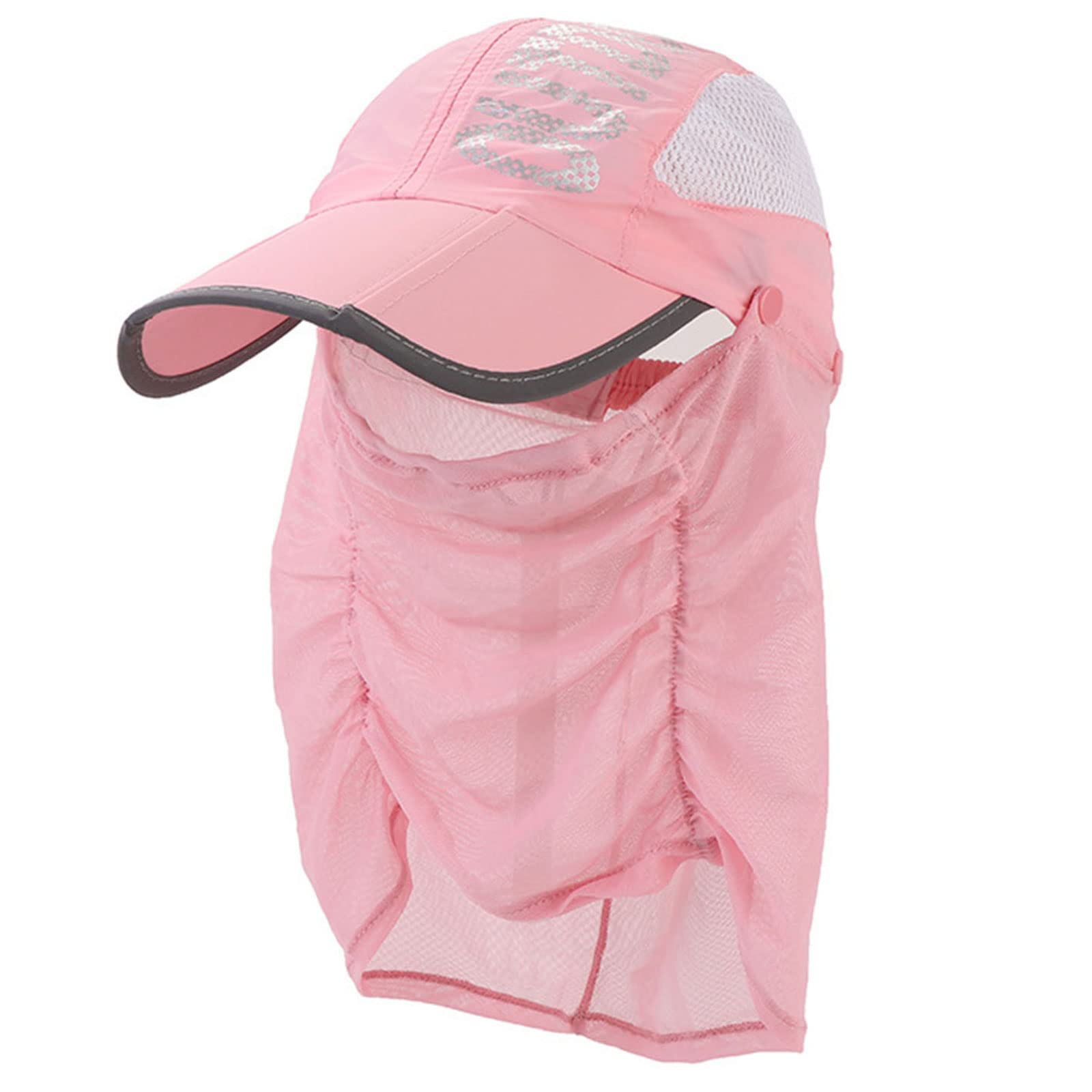 Hinayosan Unisex A Women's For Sun Detachable Flap Hats Foldable Baseball Wide Brimmed For Breathable Face Mes Sun Neck Flap