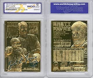 BRETT FAVRE 1996 NFL Super Bowl XXXI 23KT Gold Card Sculpted Graded GEM MINT 10