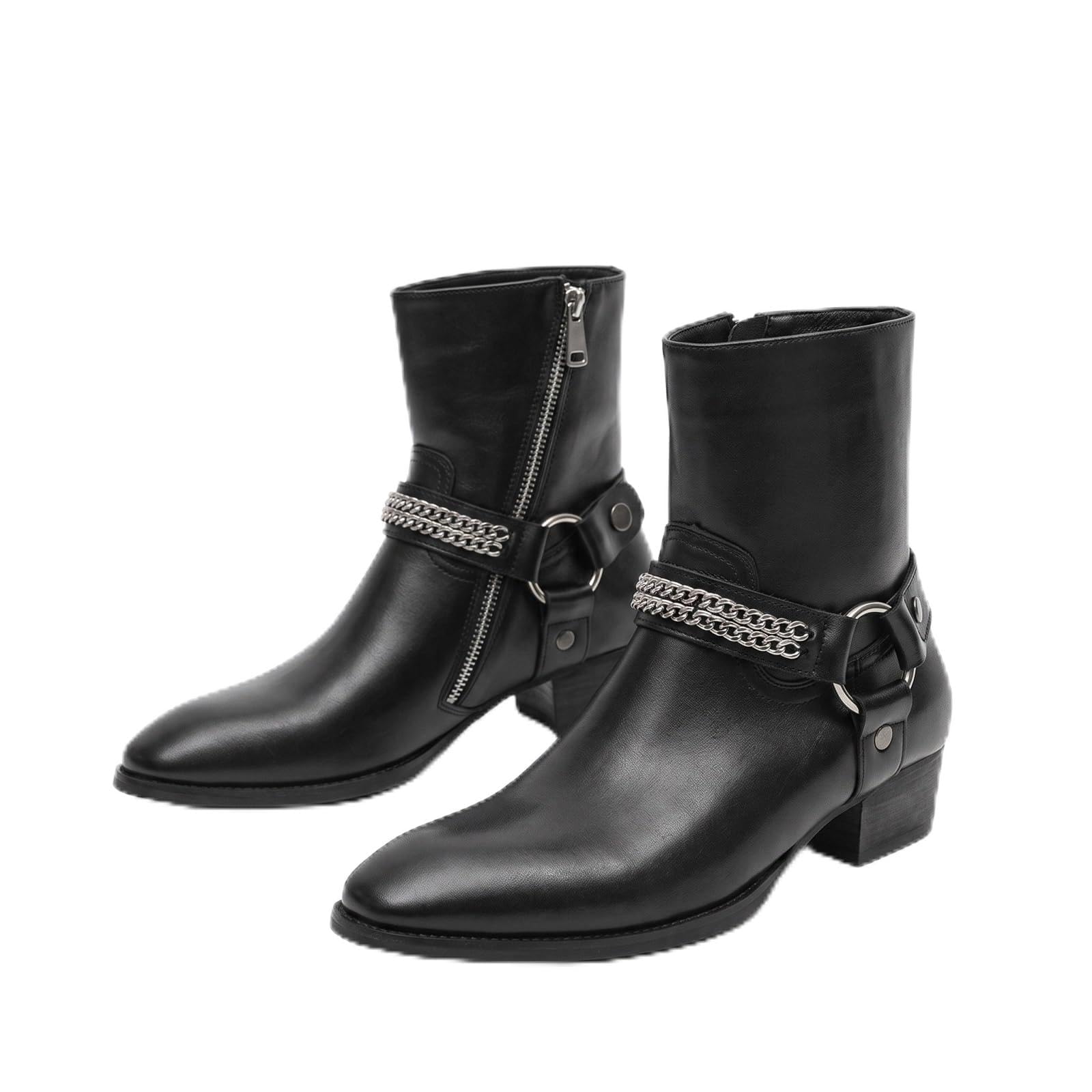 Stivaletti da Uomo Stile Western Boots in Pelle Sintetica