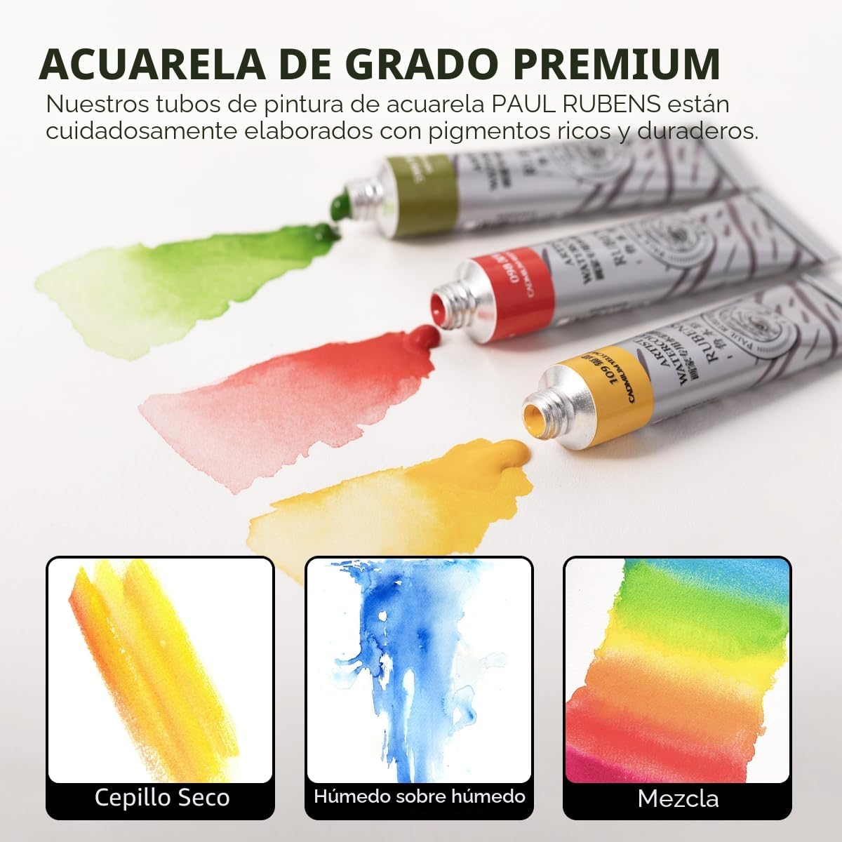 Paul Rubens pintura de acuarela – 24 colores vivos, tubos de acuarela de 12 ml, suministros artísticos para adultos, artistas y principiantes
