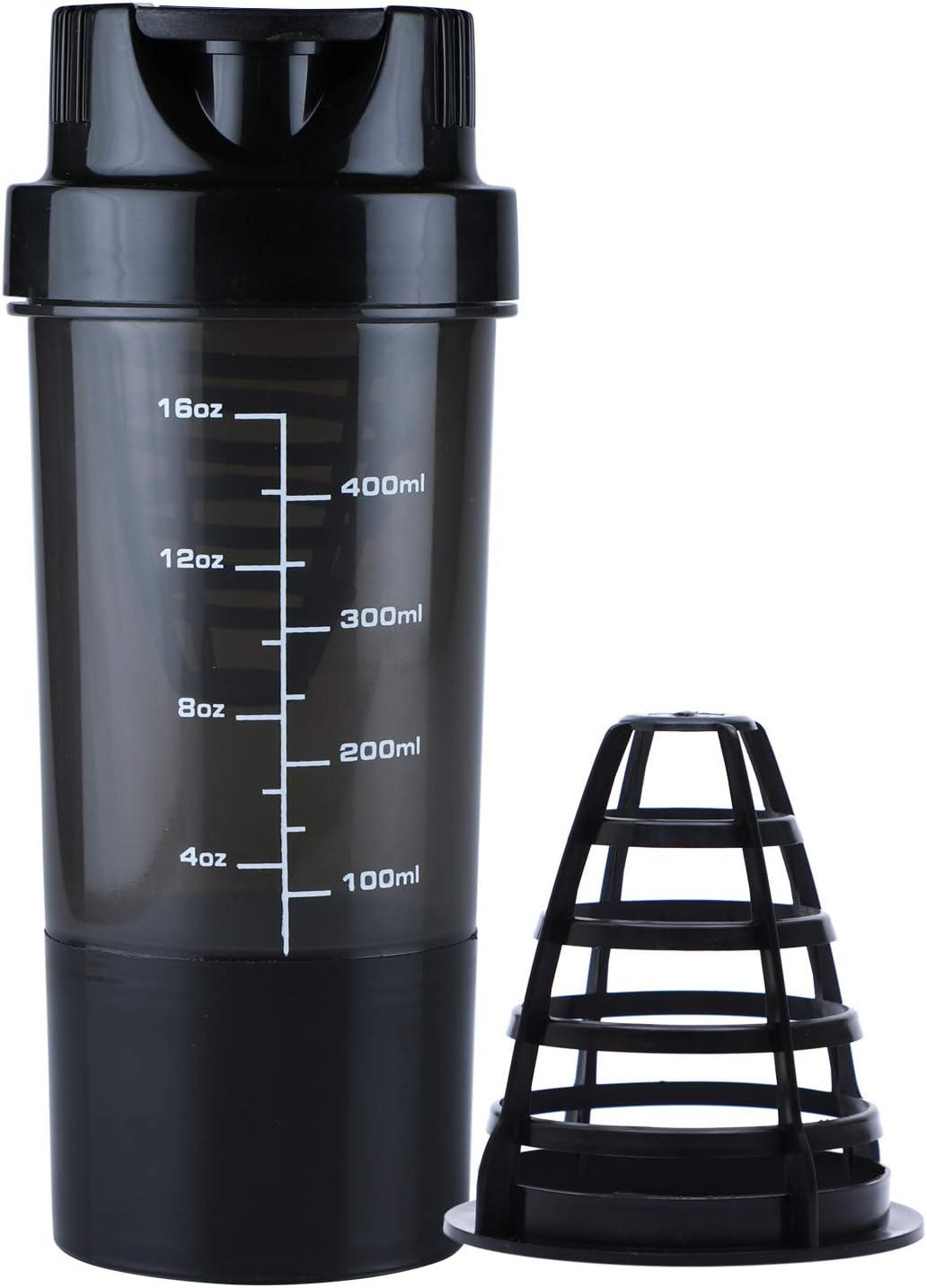 Haans ShakeMe Protein Shaker Sports Bottle 500 ml (Black)