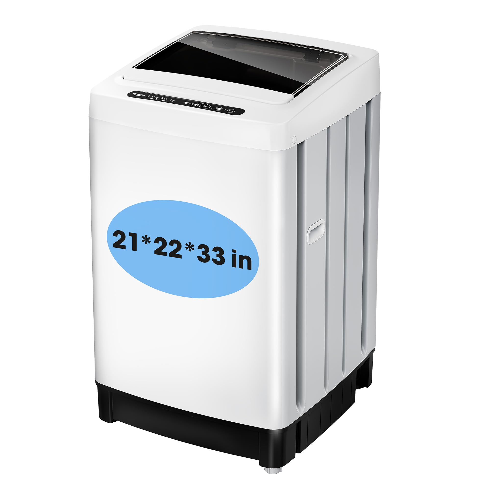 Lavadora compacta de carga superior totalmente automática de 1,5 pies cúbicos con 10 niveles de agua y 8 programas de lavado para apartamentos, casas, dormitorios y vehículos recreativos.