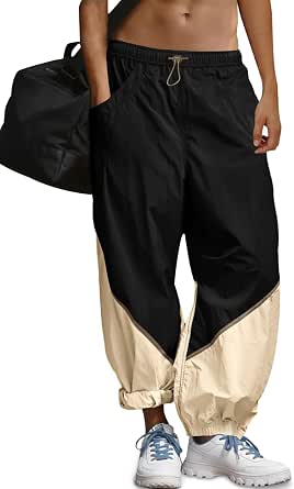 Women's Baggy Wide Leg Pants with Elastic Waist