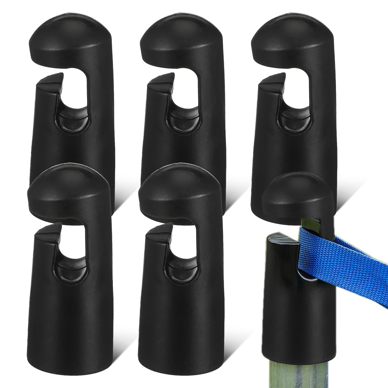 TOYANDONA 6 Pcs Universal Trampoline Pole Covers – Heavy Duty Plastic Trampoline Enclosure Pole Cap Replacement Parts, Wear-resistant Safety Net Rod End Caps for Garden (black)