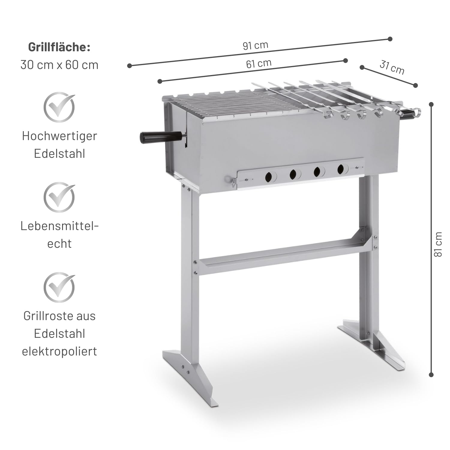 Thüros Baikal K 3060 E Holzkohle Schaschlikgrill