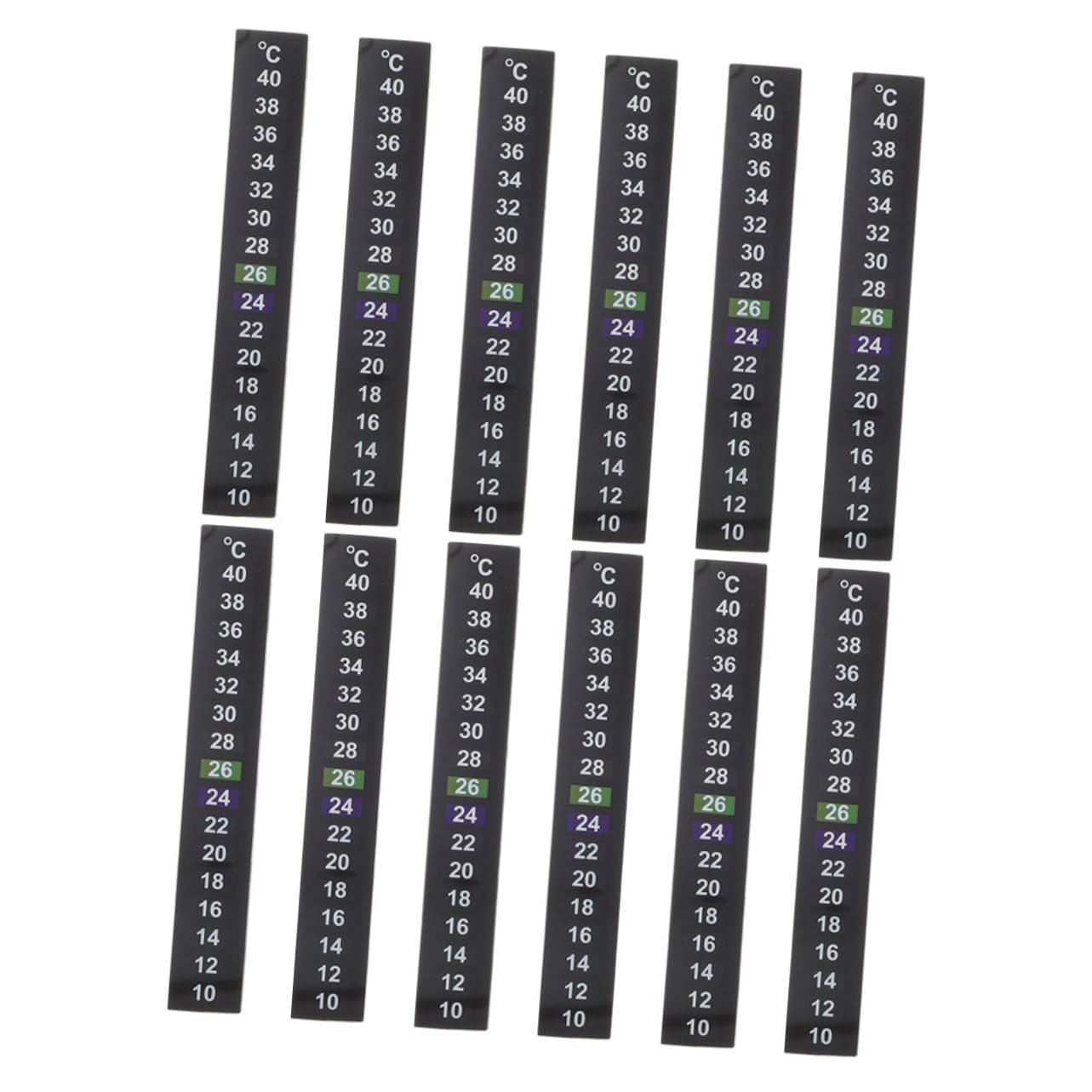 CIYODO 12pcs Digital Fish Tank Thermometer Sticker Strips Aquarium Thermometer Sticker Self-Adhesive Temperature Device