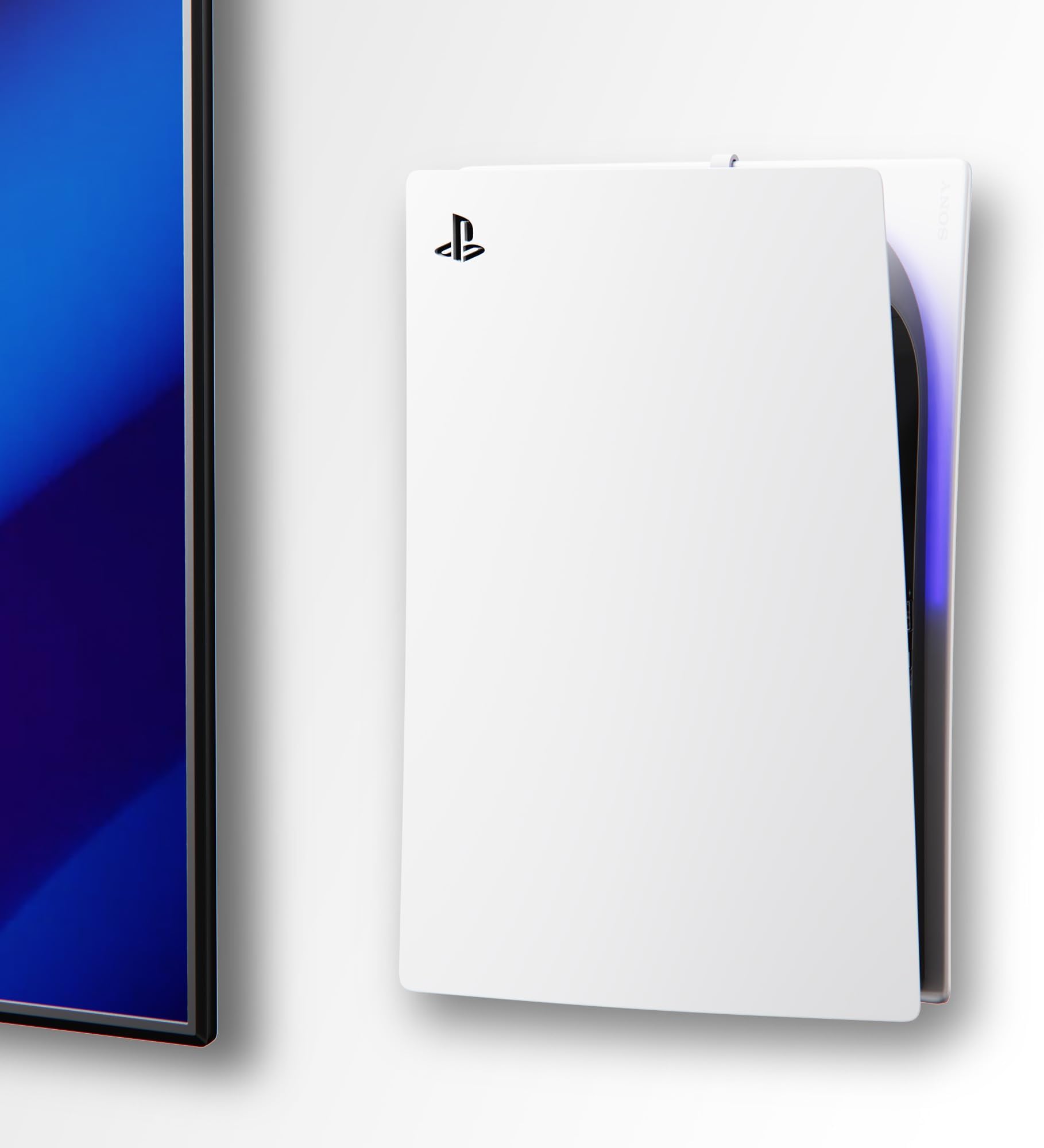 PS5 Wall Mount for Playstation 5 Disc Edition and Digital Edition (Mount The Console on Wall Near or Behind TV with Invisible Design), Including 2 Accessories Holders (White) - Not for PS5 Slim