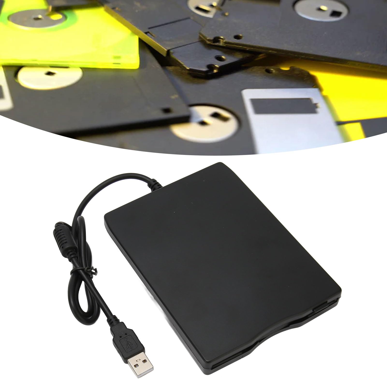 Bewinner Lector de Disquete, Unidad de Disquete USB Externa de 3,5 Pulgadas para PC, Disquete Portátil FDD de 1,44 MB para PC Windows XP 7 8 10 11, Plug and Play