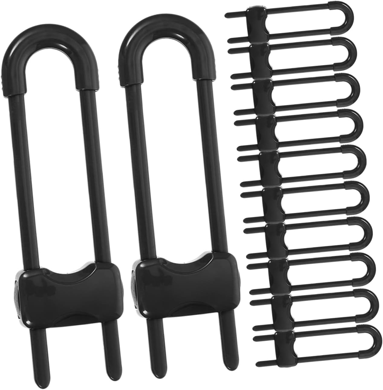 12pcs U-shaped Boy Girl Easy Install Cabinet Latches for Drawers Fridge Boy Girl Proofing Locks for Home Furniture Prevent Accidental Injury to Boys and Girls