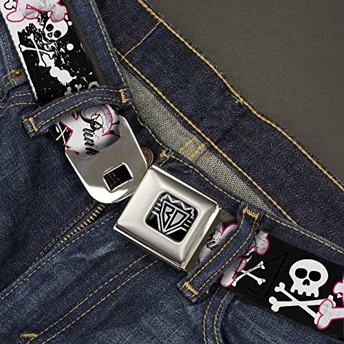 Cinturón de seguridad con estampado de corazón punk y salpicaduras 2