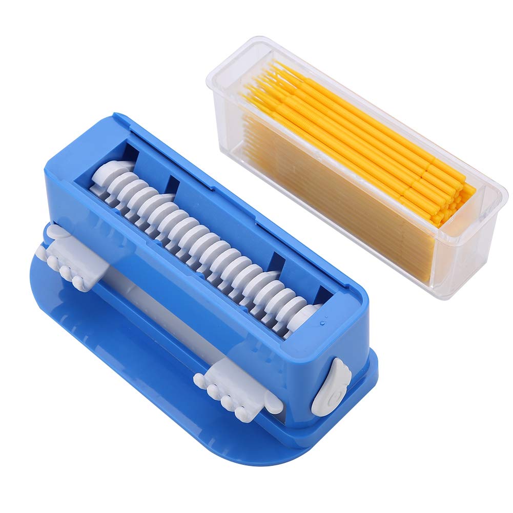 Oral Micro Applicator Pinsel | Biegbare Tipps für eine genaue Anwendung | Einweg & nachhaltig | 3 Farben (grün/gelb/weiß) | 100 - Pack mit handlichem Behälter (Medium yellow medicine stick)