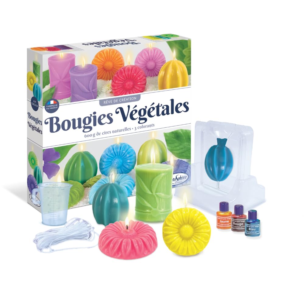 Sentosphère – Vegetable Candles - Creative DIY Kit - to Make 100% Natural Candles Yourself - for Children from 8 Years Old - Made in France - 23580