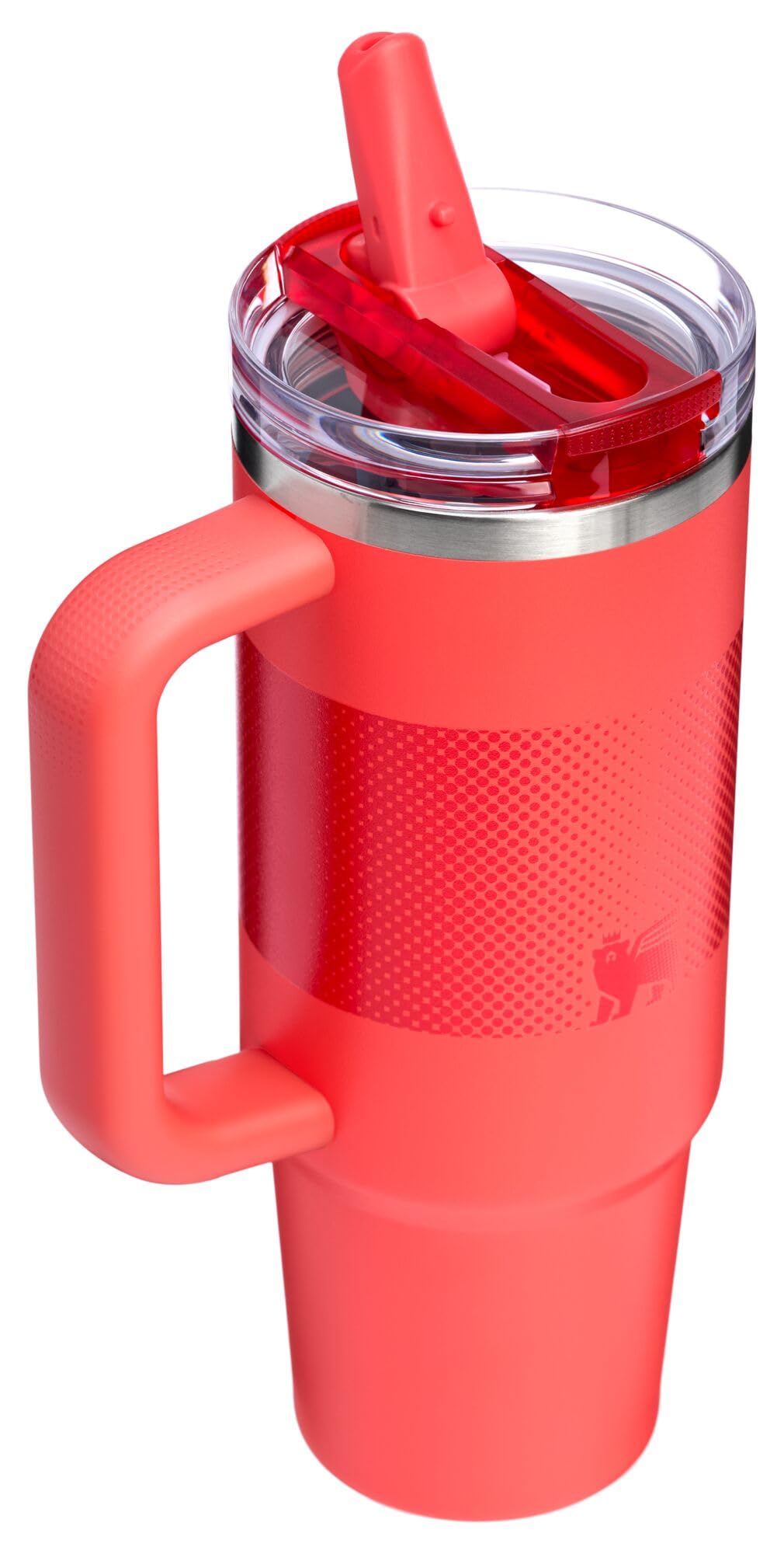 STANLEY Quencher ProTour Flipstraw Trinkglas, 850 ml, Hot Coral Fade | Integrierter Strohhalm und Griff, geeignet für Reisen, auslaufsicherer, isolierter Edelstahlbecher, BPA-frei