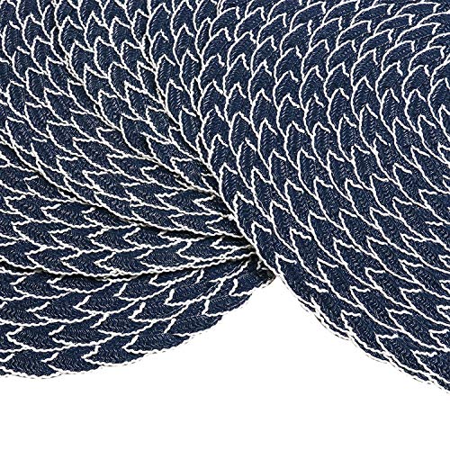 Shacos Round Braided Placemats 15 Inch Set Of 6 Thick Washable Kitchen Table Placemats For Home Wedding Party (T-Blue, 6) #TOP4