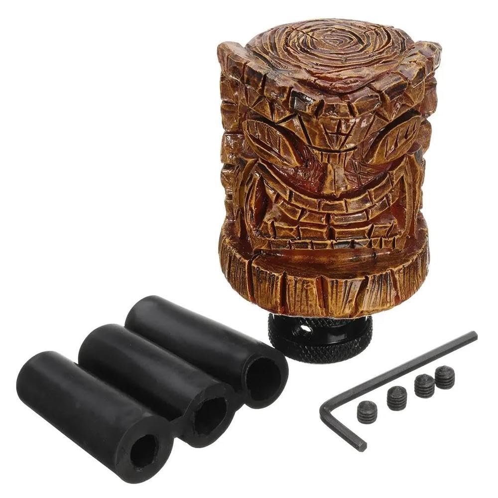 HYASDBWE Universal Gear Shift Knobs Wood Appearance Manual Transmission Car Gear Shift Knob Shifter Lever Gear Shifter Parts(Dark Yellow)