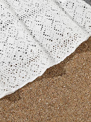 Cozyease Girls' Hollow Out Surplice V Neck Bikini Cover Up Solid Short Sleeve Plain Swimsuit Cover Up White 10Y #TOP3