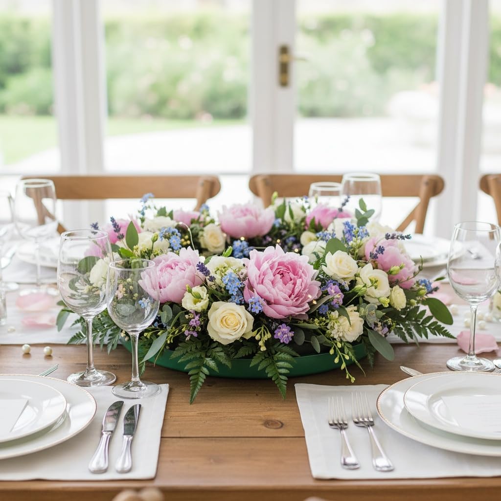 2Pcs Floral Foam Ring 11.81" Flower Foam Wreath Base with Suction Cup, Wet Floral Foam Wreath for Artificial & Fresh Flowers, for Wedding Car Table Centerpiece Florist Flower Arrangement