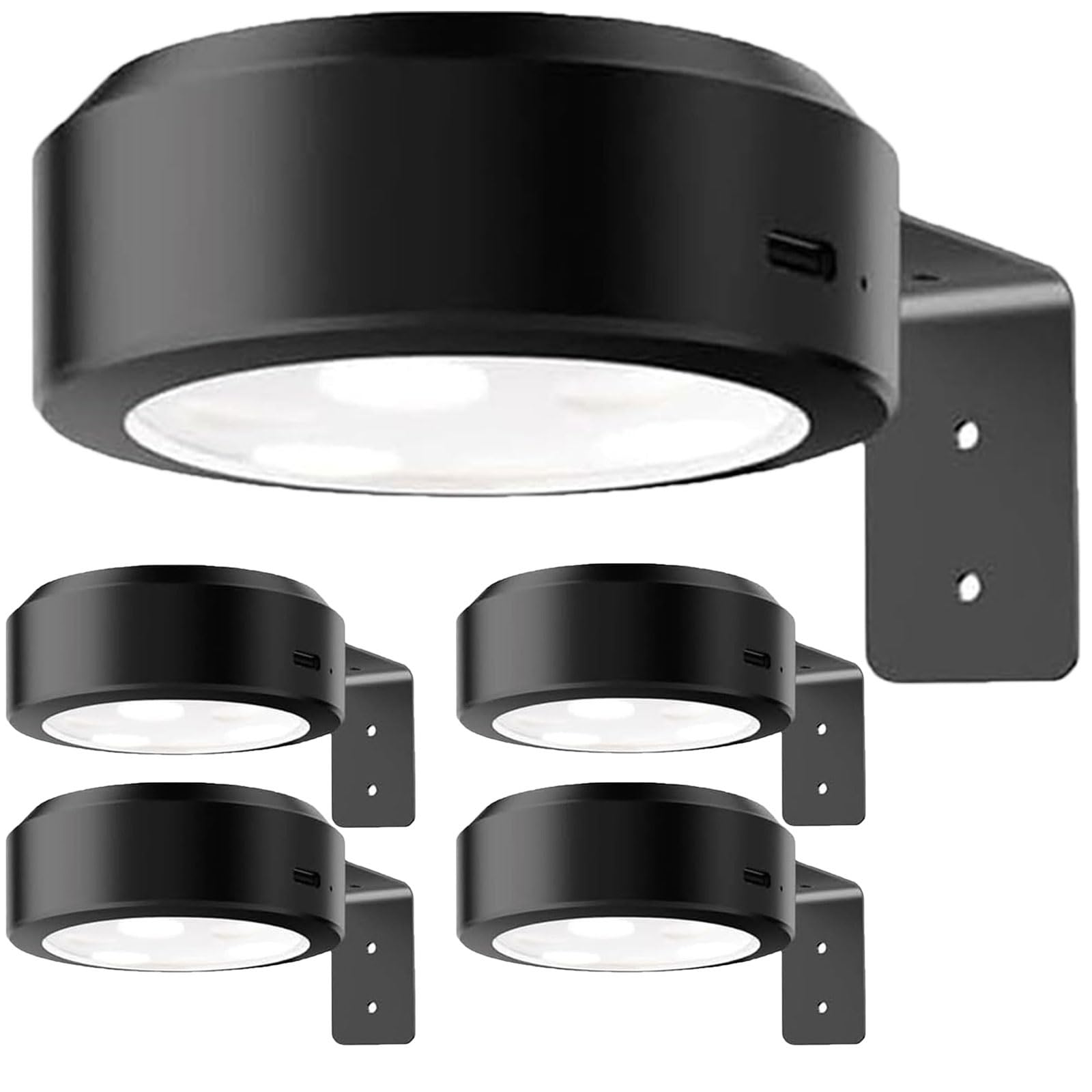 Lot de 5 lampes LED sans fil pour tableau – Éclairage mural à intensité variable avec minuterie à distance 3 températures de couleur – Design magnétique pour cadre (noir)