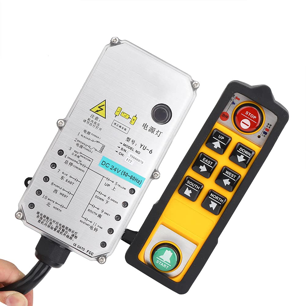 Controller per gru, telecomando per gru, a tenuta stagna, anticaduta, di livello industriale, trasmissione 800 MHz, per gru, trasportatori, attrezzature per l'estrazione del (DC24V)