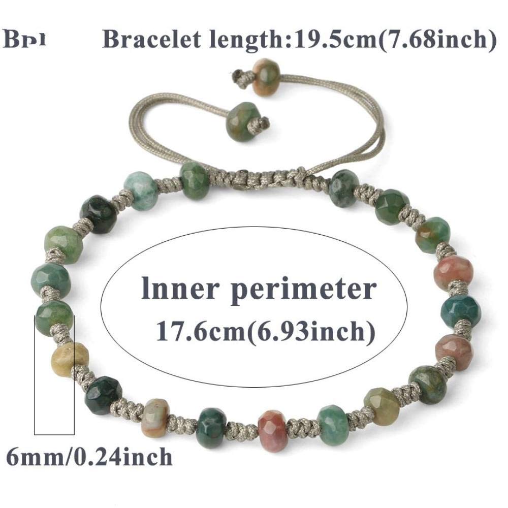 IBOWZ Bracciale In Pietre Naturali Chakra, 7 Perle Di Agata Indiana, Braccialetto Elasticizzato Per Yoga, Meditazione E Preghiera, Regalo Unisex