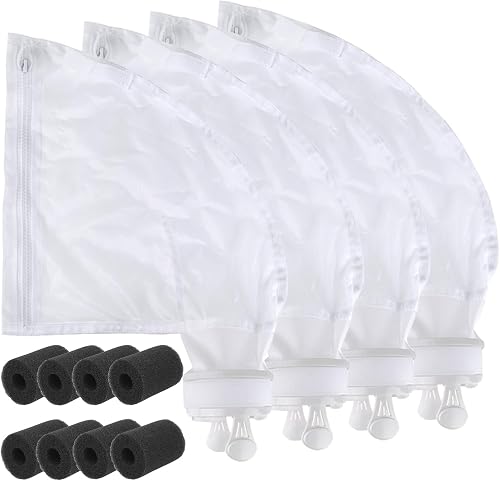 4+8Pack Nylon Mesh Pool Cleaner Bags,All Purpose Filter Bag K13 K16 with Zipper Replacement for Polaris 280 and 480 Pool Cleaner