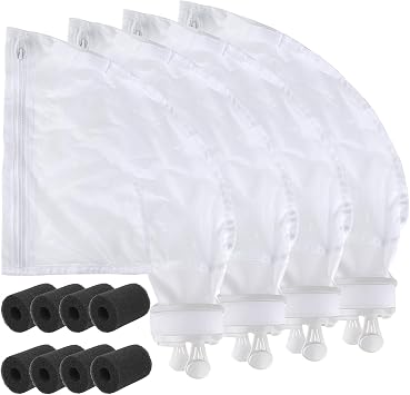 4+8Pack Nylon Mesh Pool Cleaner Bags,All Purpose Filter Bag K13 K16 with Zipper Replacement for Polaris 280 and 480 Pool Cleaner