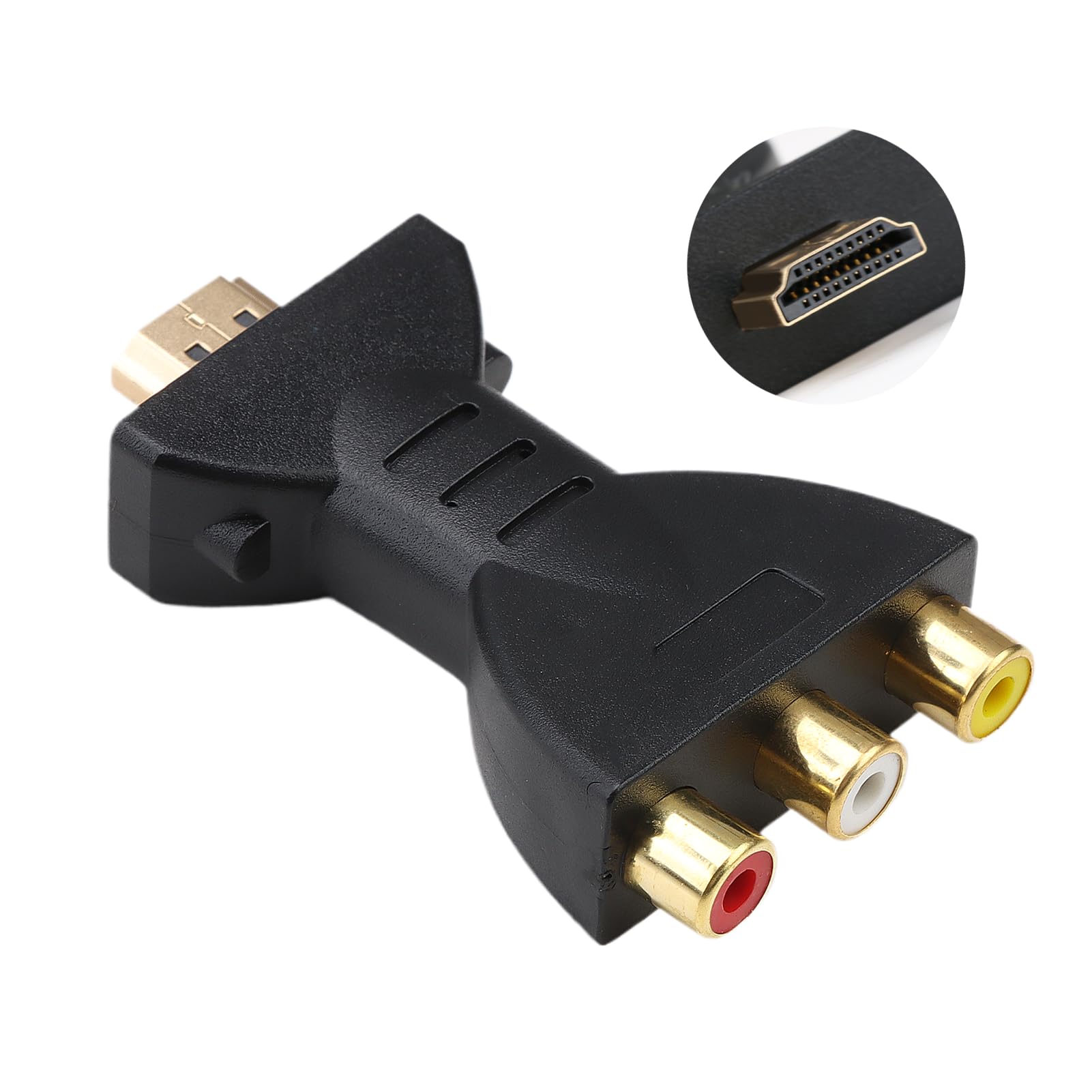 Tunknew HDMI to 3RCA Adapter, 1080P HDMI to RCA AV RGB Converter High-Definition AV Video Adapter Digital Signal Converter Componentv for Tablet PC Projector Camera HDTV Moritor Phone