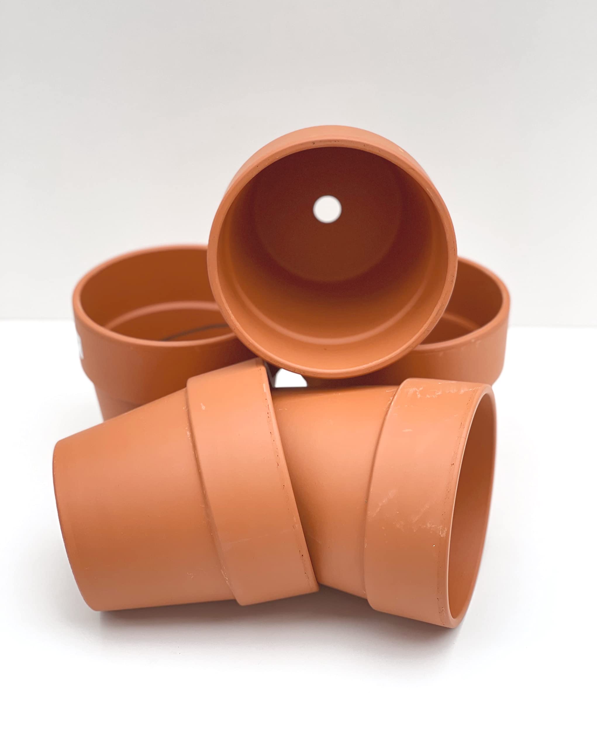 Calima Style Terracotta Clay Pot with drainage hole in base CALI19cm (Pack of 3)