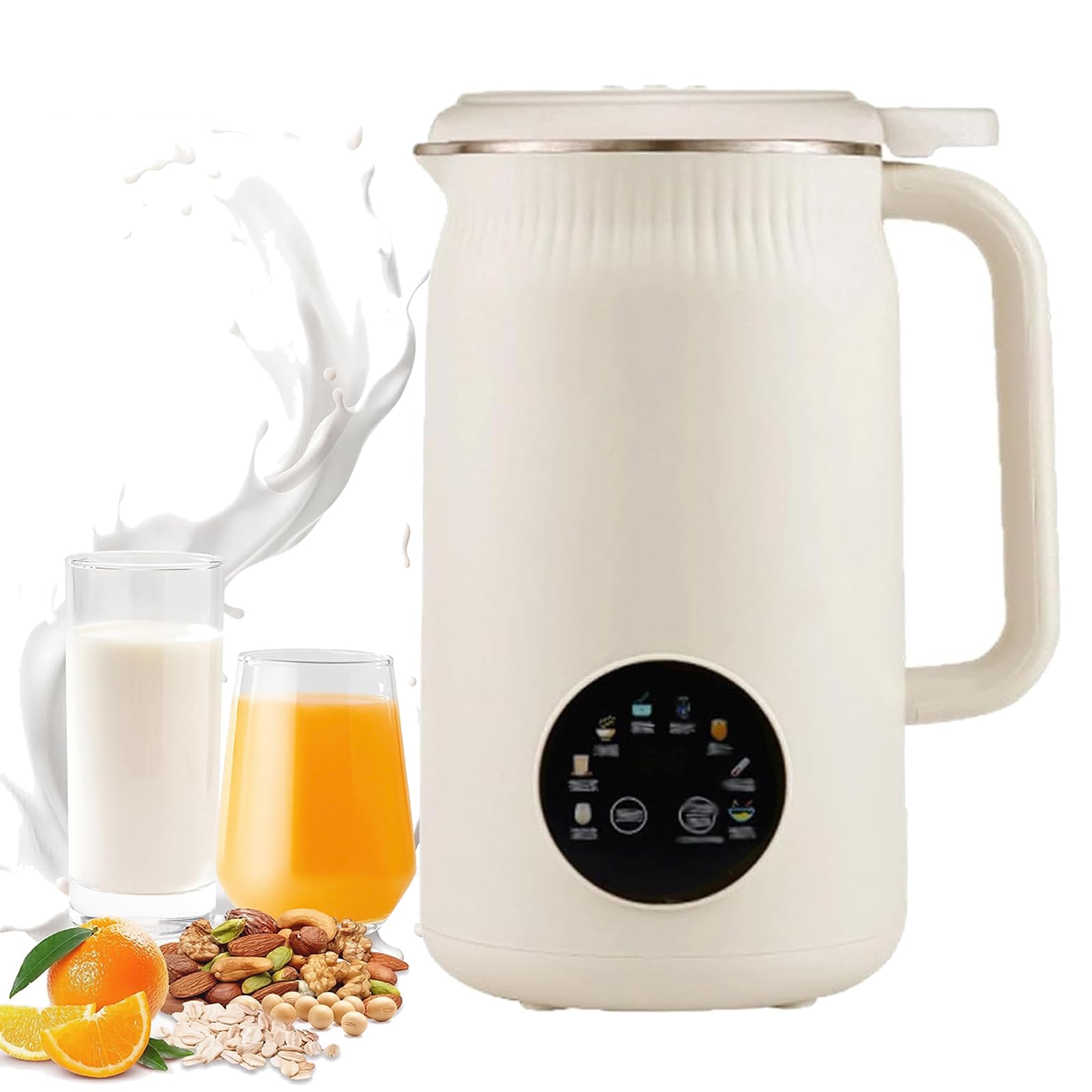 Ekspres do mleka sojowego 8 w 1, 1600 ml, automatyczna maszyna do mleka orzechowego, robot kuchenny dla niemowląt z opóźnionym uruchomieniem, utrzymuje ciepło i samooczyszcza się do zup, kaszek i