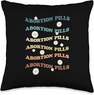 Cute Abortion Pills Pro Choice Feminist Vintage Retro Groovy Throw Pillow